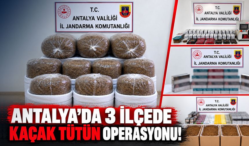 Antalya’da 3 ilçede kaçak tütün operasyonu!