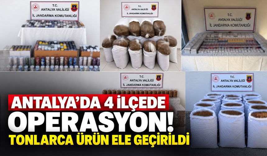 Antalya’da 4 ilçede operasyon! Tonlarca ürün ele geçirildi