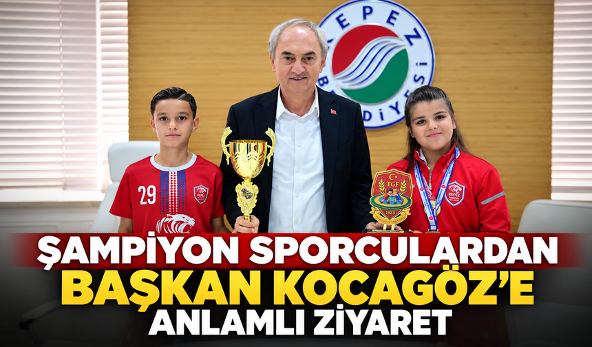 Şampiyon sporculardan Başkan Kocagöz'e anlamlı ziyaret