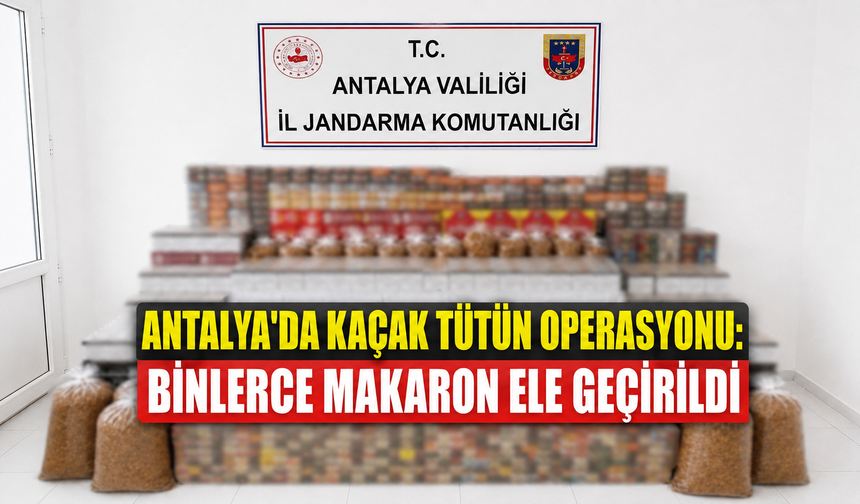 Antalya'da kaçak tütün operasyonu: Binlerce makaron ele geçirildi