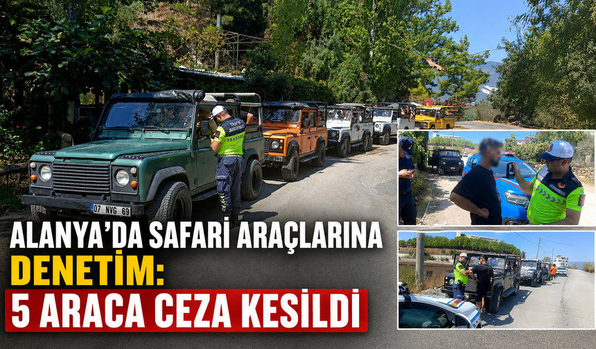 Alanya'da safari araçlarına denetim: 5 araca ceza kesildi