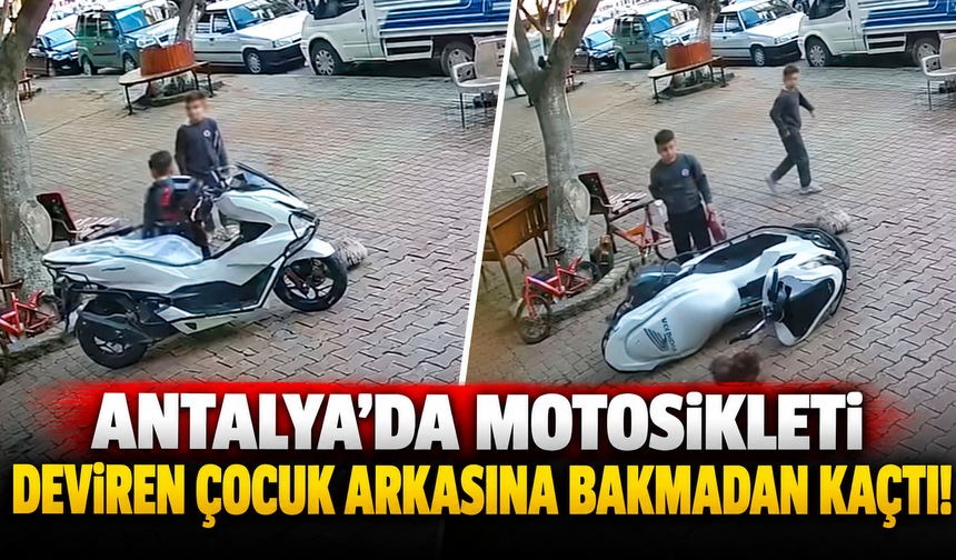 Antalya’da motosikleti deviren çocuk arkasına bakmadan kaçtı: İşte o anlar