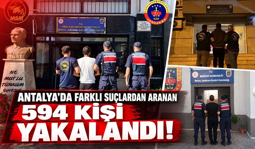 Antalya’da farklı suçlardan aranan 594 kişi yakalandı!