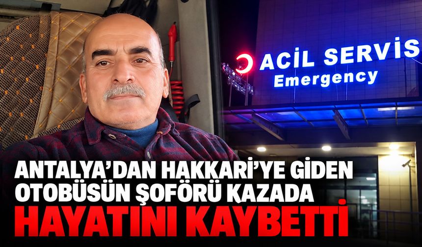 Antalya’dan Hakkari’ye giden otobüsün şoförü kazada hayatını kaybetti