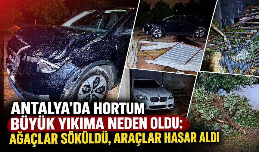 Antalya’da hortum büyük yıkıma neden oldu: Ağaçlar söküldü, araçlar hasar aldı